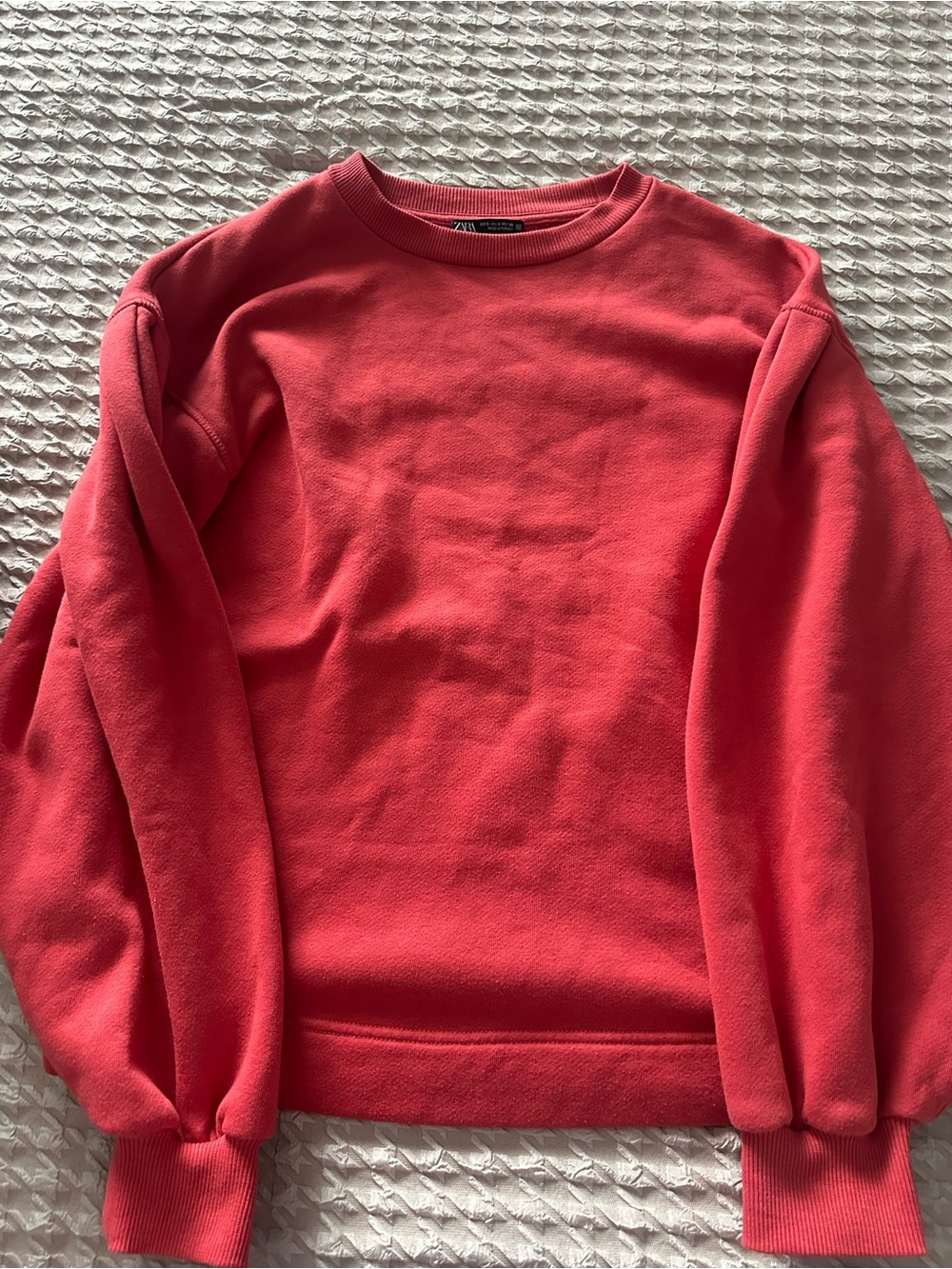 Zara Women’s Coral-Red Crewneck Sweater